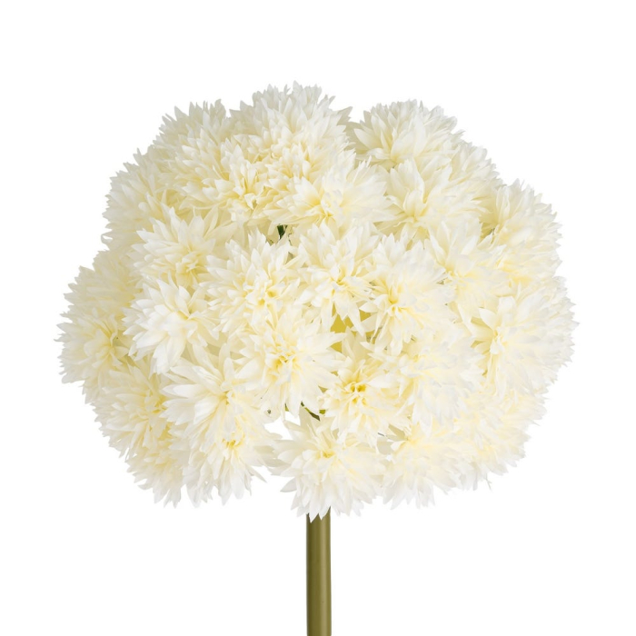 Allium artificial alb-crem cu cap sferic dens din petale înguste pe tijă verde înaltă de 160 cm [3]