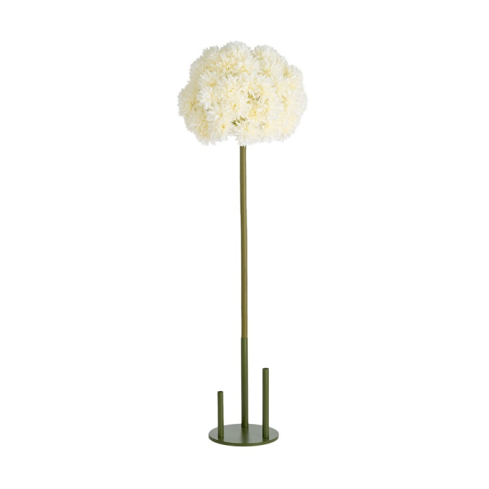 Allium artificial alb-crem cu cap sferic dens din petale înguste pe tijă verde înaltă de 160 cm [6]