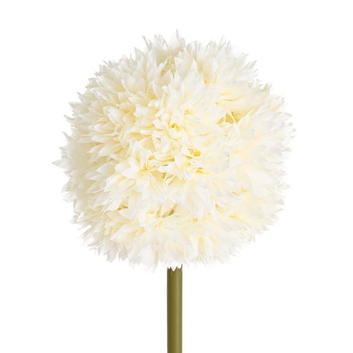 Allium artificial alb-crem cu cap sferic din petale înguste pe tijă verde de 110 cm [3]