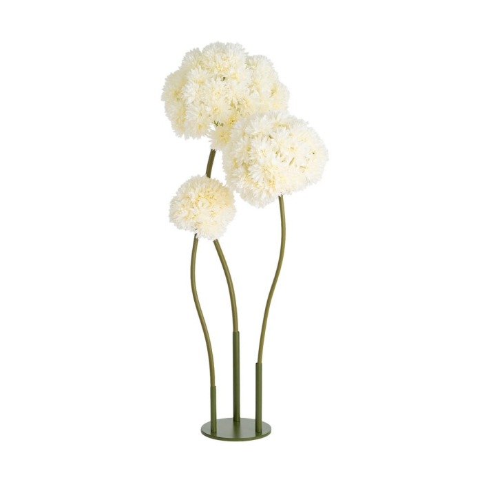 Allium artificial alb-crem cu cap sferic din petale înguste pe tijă verde de 110 cm [4]