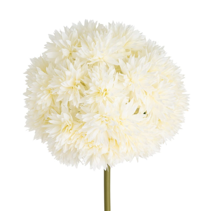 Allium artificial alb-crem cu cap sferic din petale înguste pe tijă verde de 130 cm [3]
