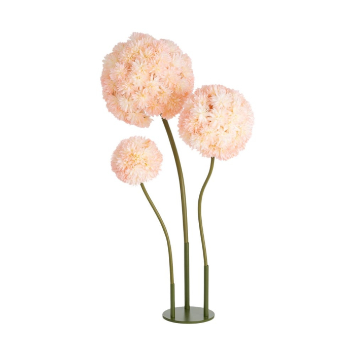 Allium artificial roz somon cu cap sferic dens din petale înguste pe tijă verde înaltă de 160 cm [4]