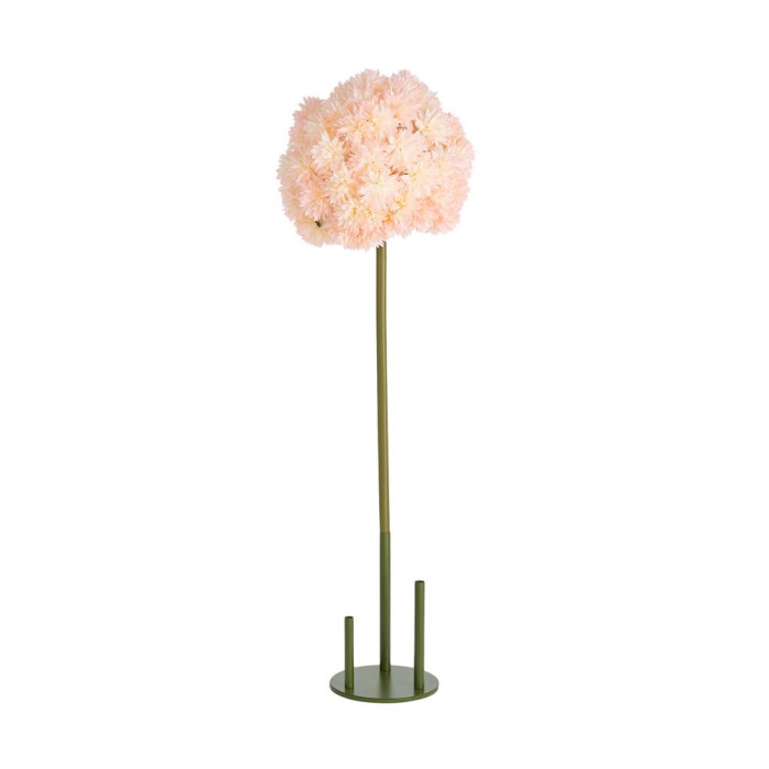 Allium artificial roz somon cu cap sferic dens din petale înguste pe tijă verde înaltă de 160 cm [6]