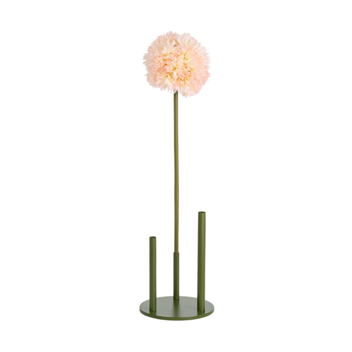 Allium artificial roz somon cu cap sferic din petale înguste pe tijă verde de 110 cm [7]