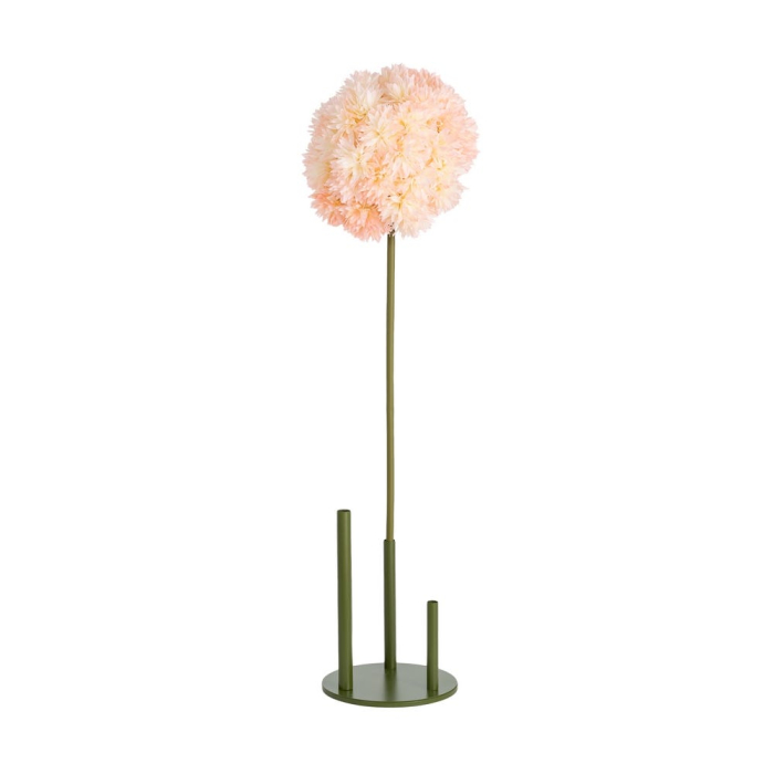Allium artificial roz somon cu cap sferic din petale înguste pe tijă verde de 130 cm [6]