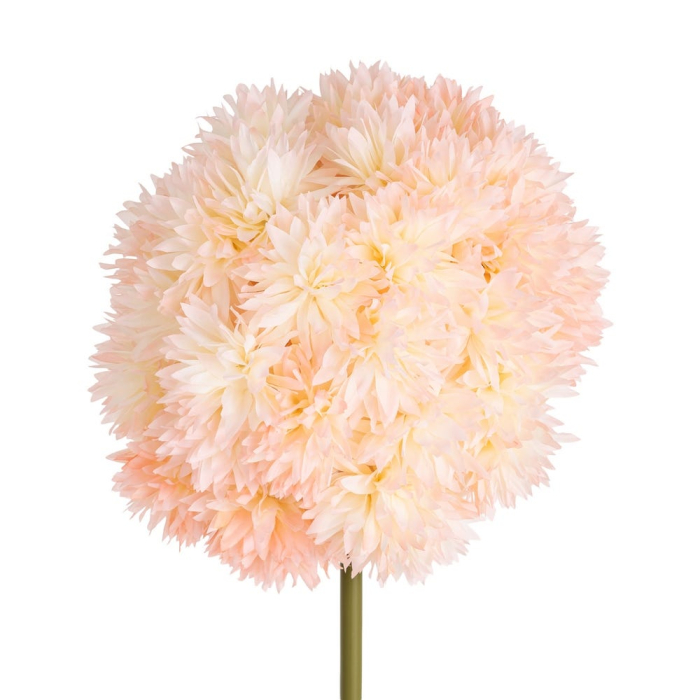 Allium artificial roz somon cu cap sferic din petale înguste pe tijă verde de 130 cm [3]