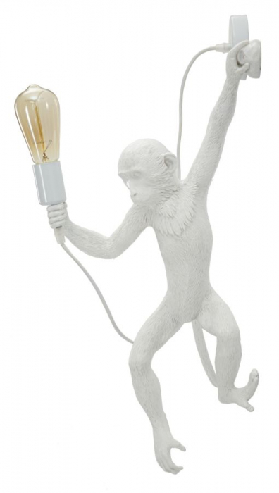 Aplică decorativă modernă albă din rășină sculpturală Monkey [4]