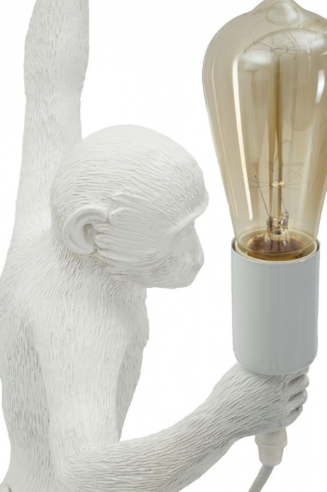 Aplică decorativă modernă albă din rășină sculpturală Monkey [8]