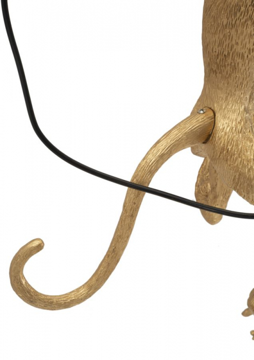 Aplică decorativă modernă aurie din rășină sculpturală Monkey [5]