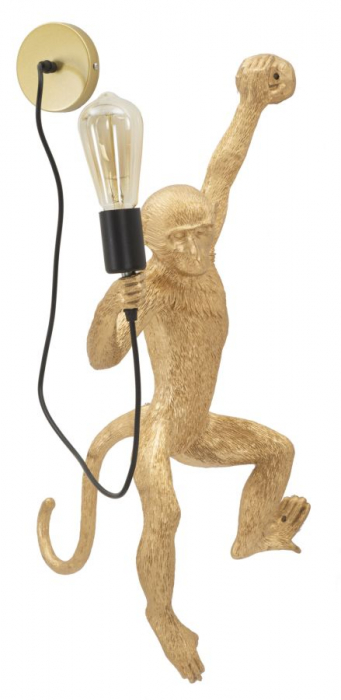 Aplică decorativă modernă aurie din rășină sculpturală Monkey [1]