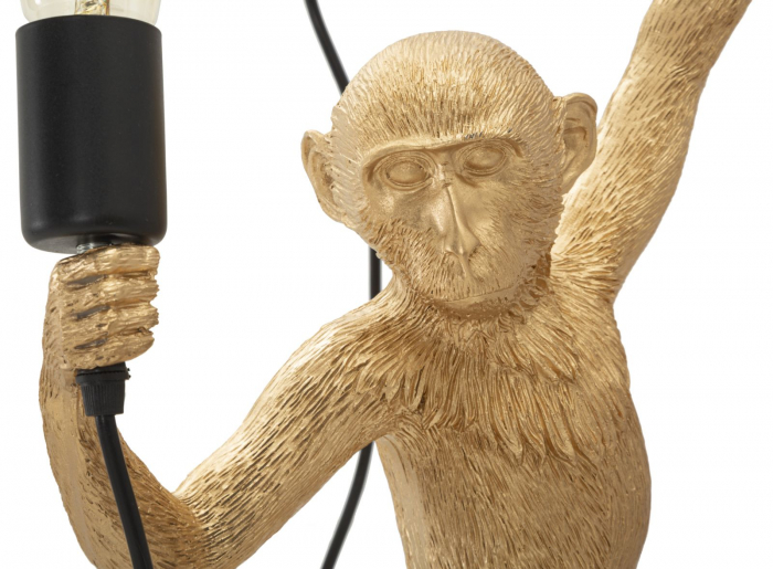 Aplică decorativă modernă aurie din rășină sculpturală Monkey [4]