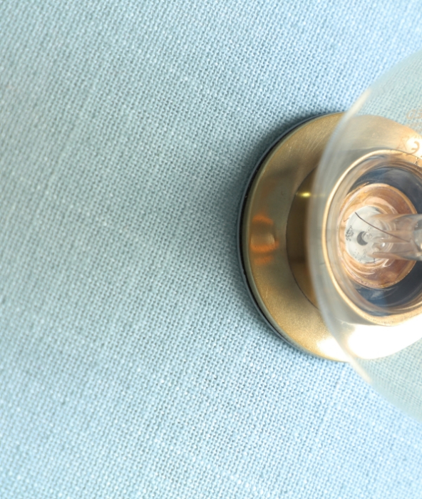 Aplica de perete VETRA din bumbac albastru și aluminiu auriu [2]