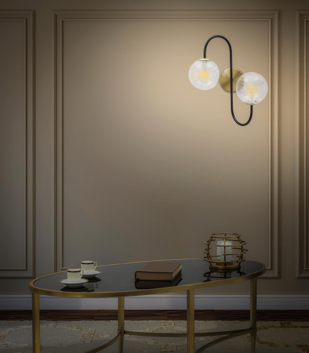Aplica Iron Black, auriu negru, metal sticla - creativdeco.ro [2]