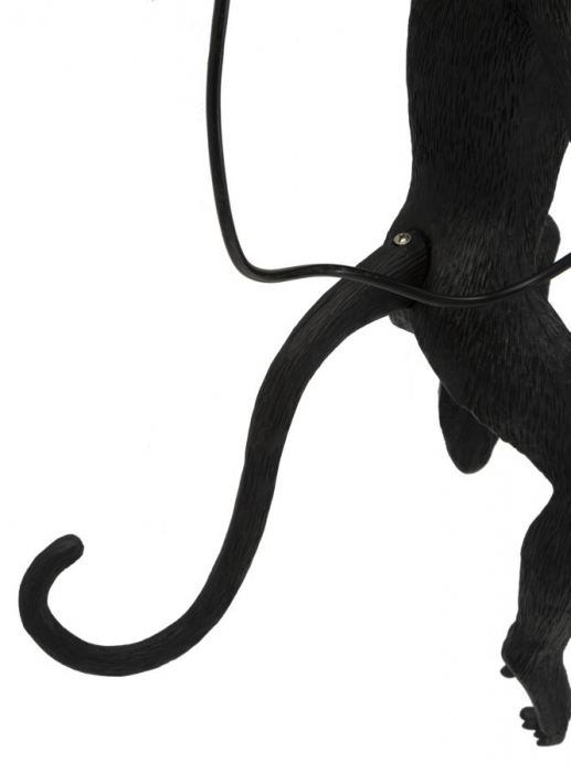 Aplică decorativă modernă neagră din rășină sculpturală Monkey [5]