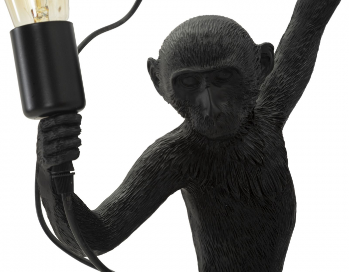 Aplică decorativă modernă neagră din rășină sculpturală Monkey [4]