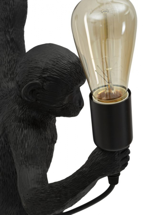Aplică decorativă modernă neagră din rășină sculpturală Monkey [7]