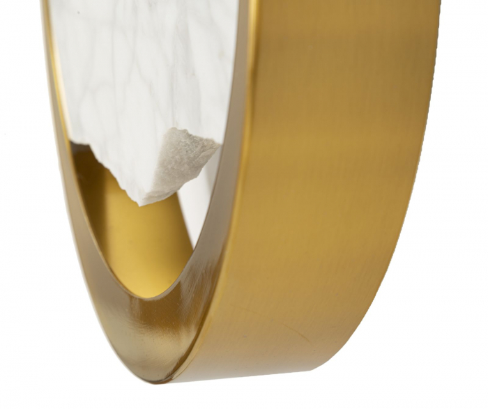 Aplică decorativă modernă rotundă marmură albă ramă aurie Marble [4]