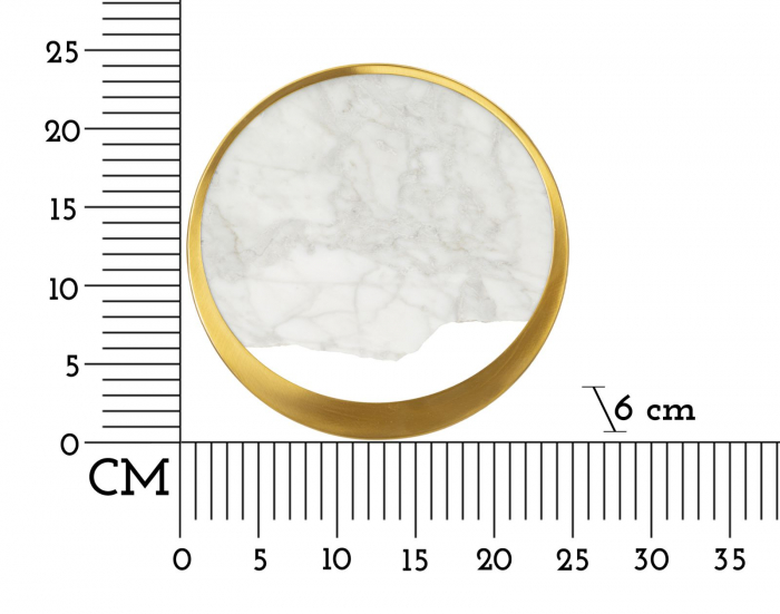 Aplică decorativă modernă rotundă marmură albă ramă aurie Marble [6]