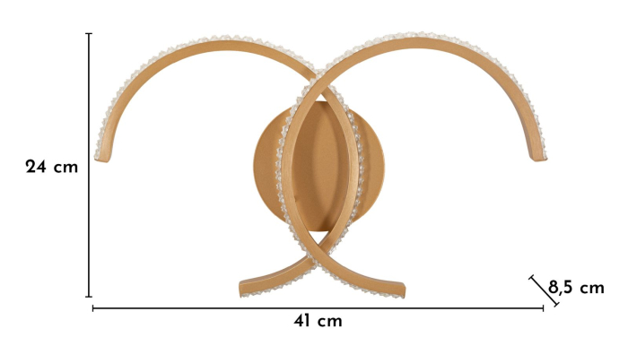 Aplică LED aurie formă arc dublu perete [6]