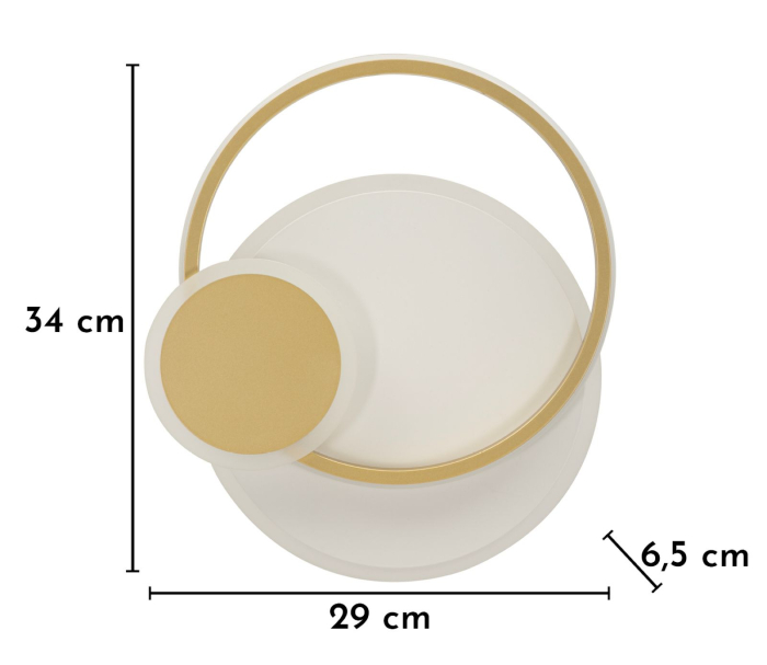 Aplică LED aurie formă disc perete [6]