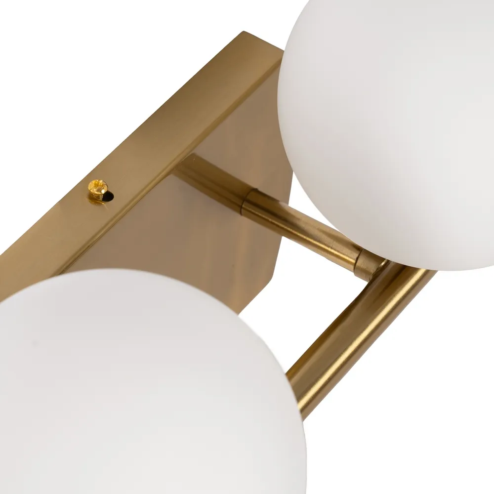 Aplica perete Gold, metal sticla mata, auriu alb - CreativDeco.ro [6]