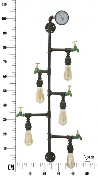 Aplica industriala Manhattan 5 brate CreativDeco lampa perete vintage [11]