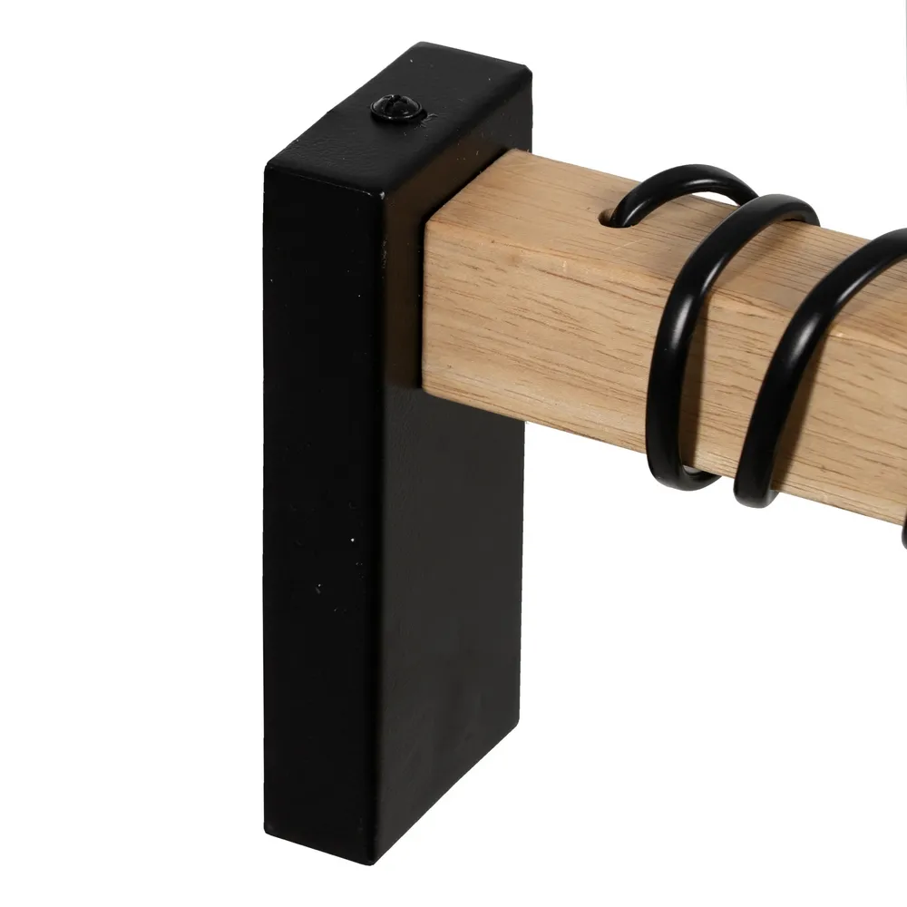 Aplica perete, lemn/metal, negru/natu/auriu, Ixia [4]