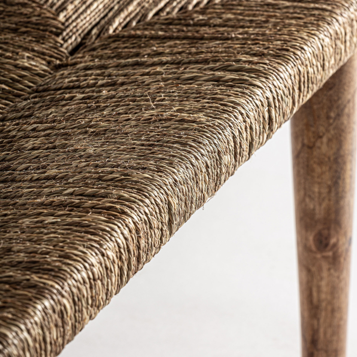 Bancă din lemn de mango cu șezut din fibră naturală [10]