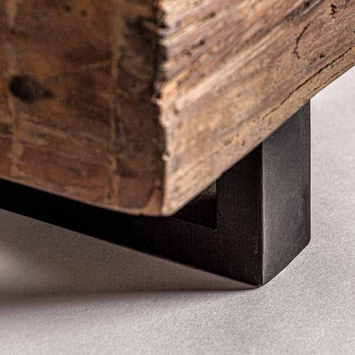 Banca etnica lemn reciclat fier|Mobilier eco-friendly [4]