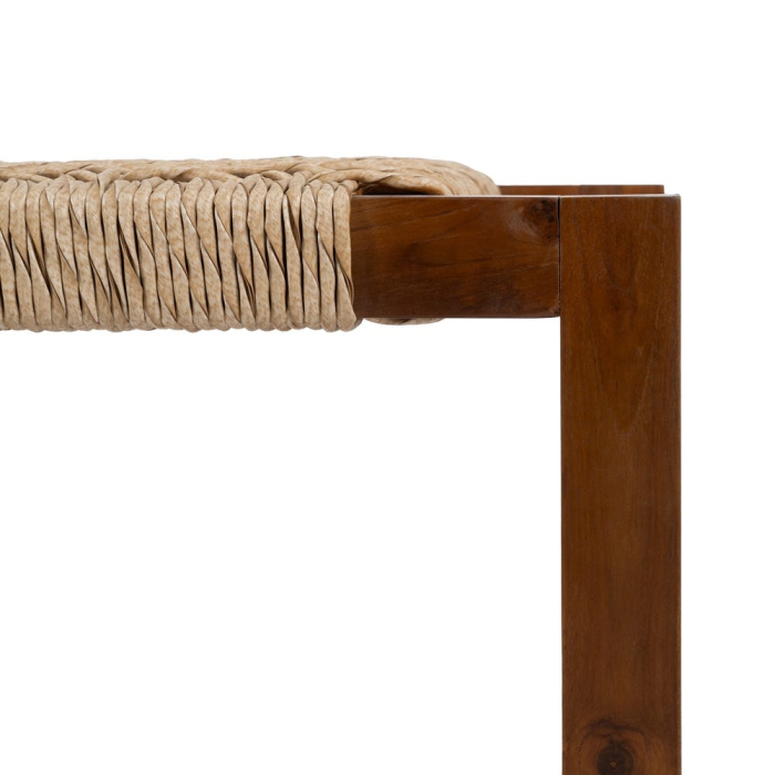 Bancă din lemn de tec cu șezut împletit [5]