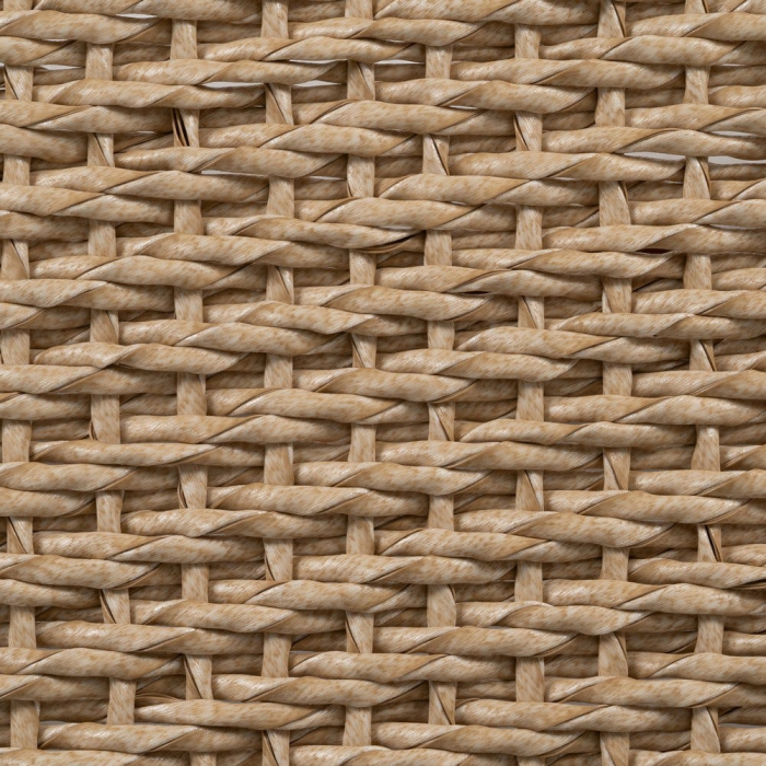 Bancă din lemn de tec cu șezut împletit [4]