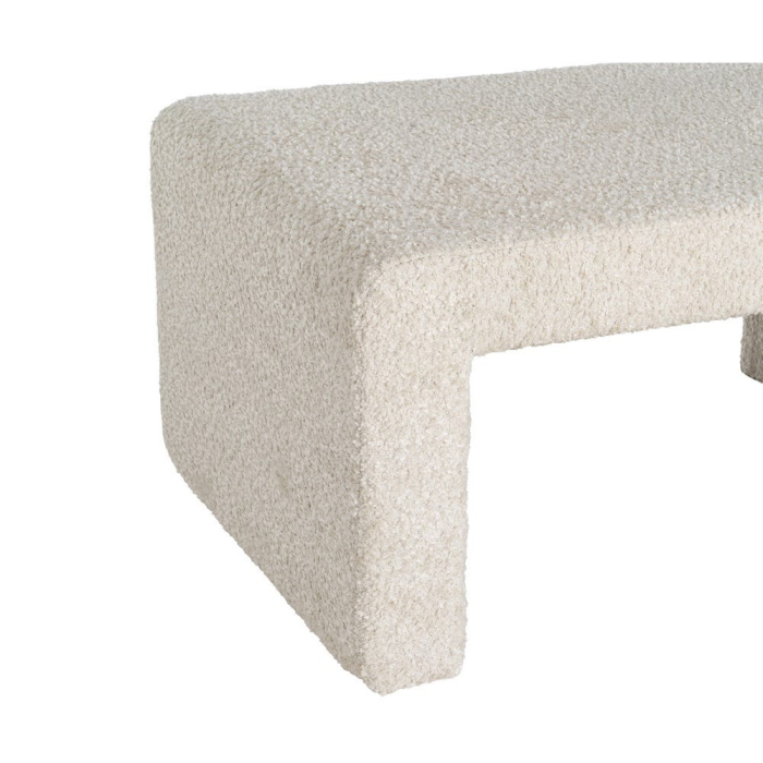 Bancă din stofă crem cu design compact [5]