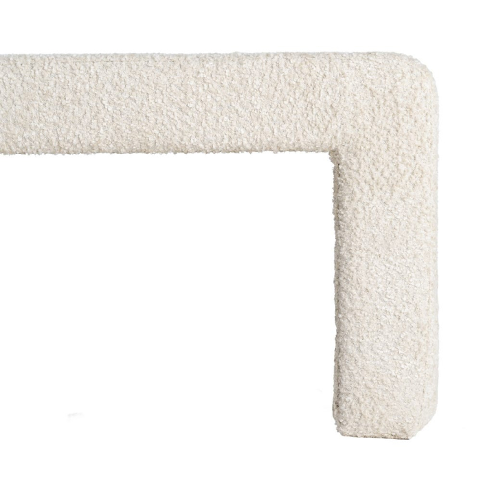 Bancă din stofă crem cu design compact [8]