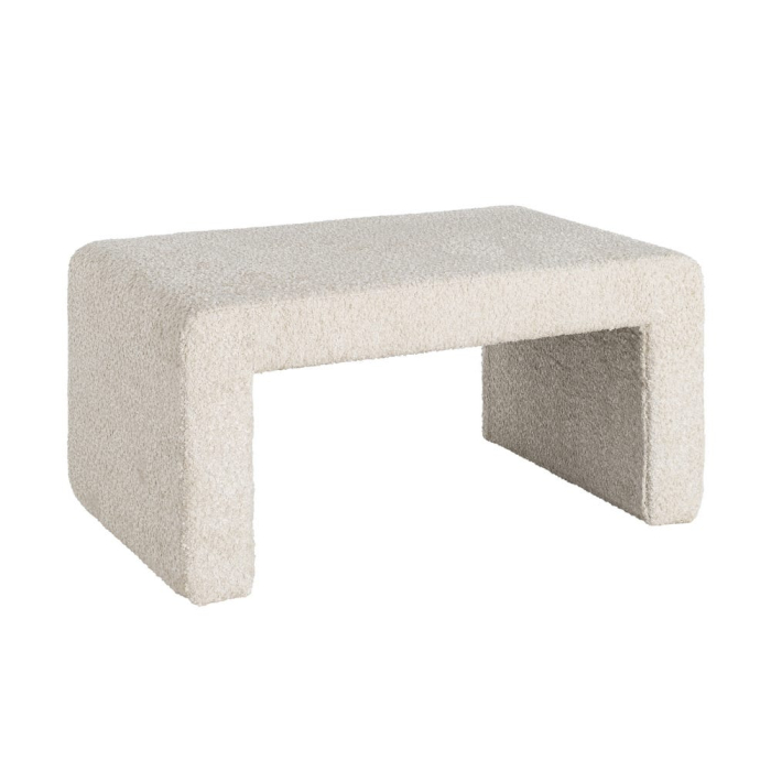 Bancă din stofă crem cu design compact [3]