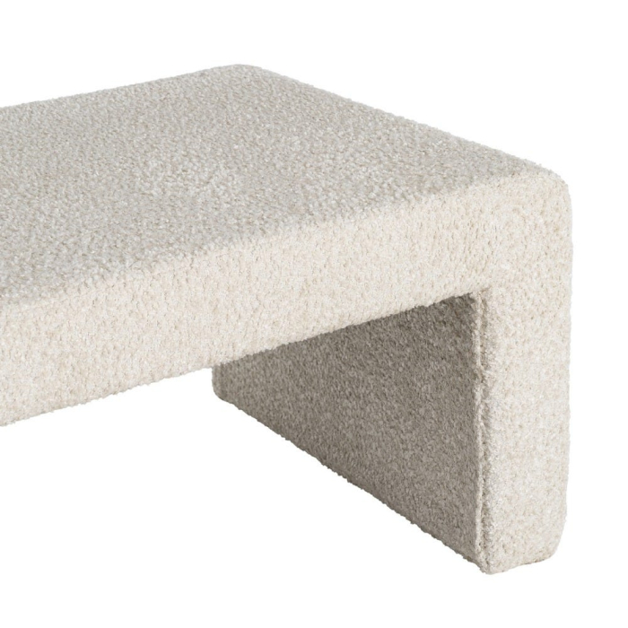 Bancă din stofă crem cu design compact [4]