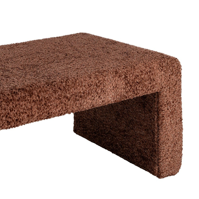 Bancă din stofă maro cu design compact [4]