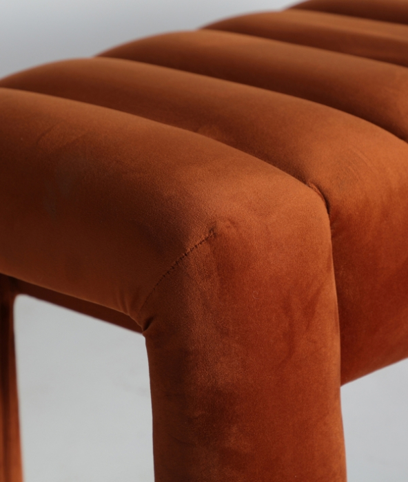 Bancă Halle catifea ambra și lemn [3]