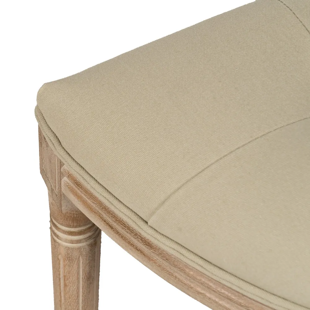 Banchetă ovală din lemn și poliester pentru interioare elegante|Banchete din lemn pentru decoruri moderne [5]