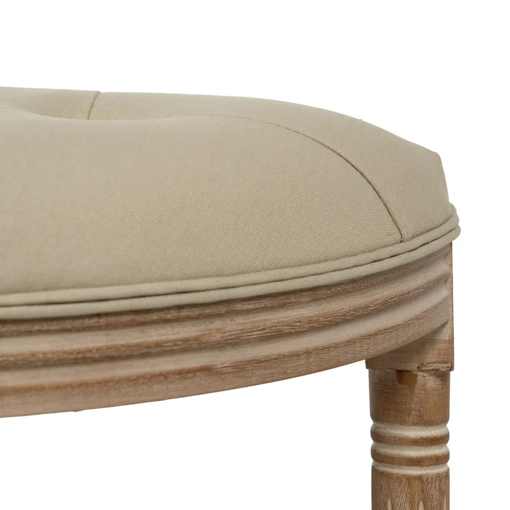 Banchetă ovală din lemn și poliester pentru interioare elegante|Banchete din lemn pentru decoruri moderne [3]
