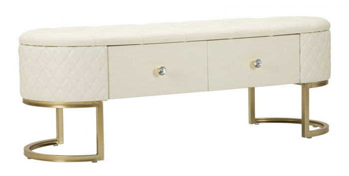 Bancheta tapitata cu sertare | Mobilier multifunctional [1]