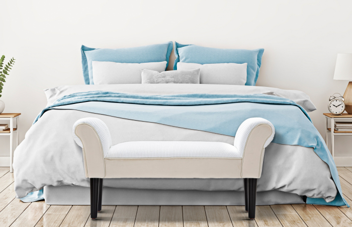 Bancheta Crema, catifea/lemn, crem/negru - creativdeco.ro [2]