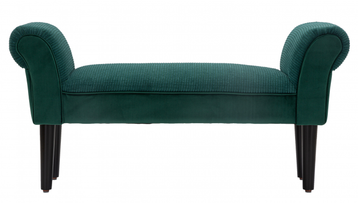 Bancheta Crema, catifea/lemn, verde/negru [3]