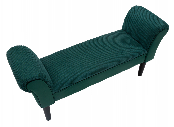 Bancheta Crema, catifea/lemn, verde/negru [5]
