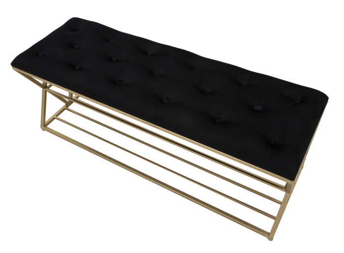 Bancheta cu raft, negru auriu [7]