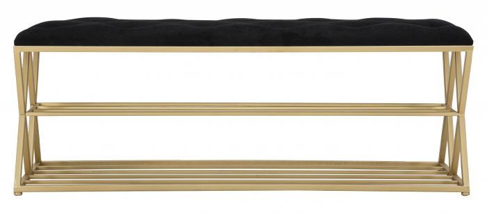 Bancheta cu raft, negru auriu [8]