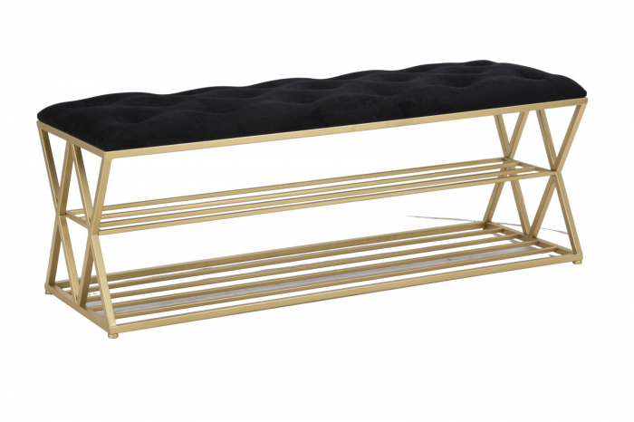 Bancheta cu raft, negru auriu [1]