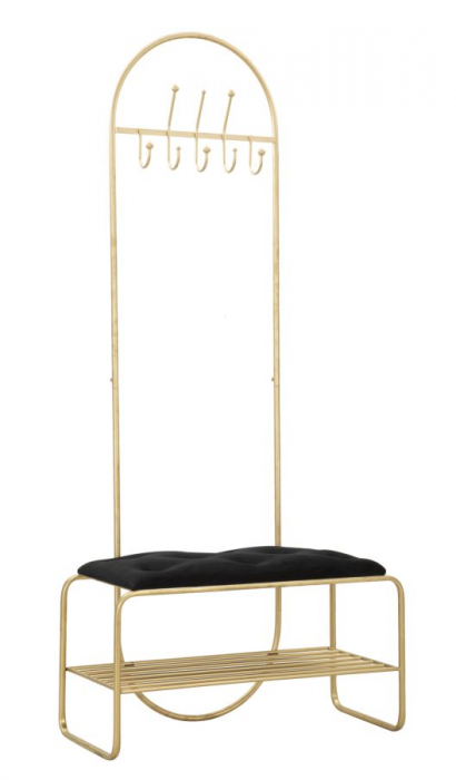 Bancheta Cuier, negru auriu - creativdeco.ro [1]