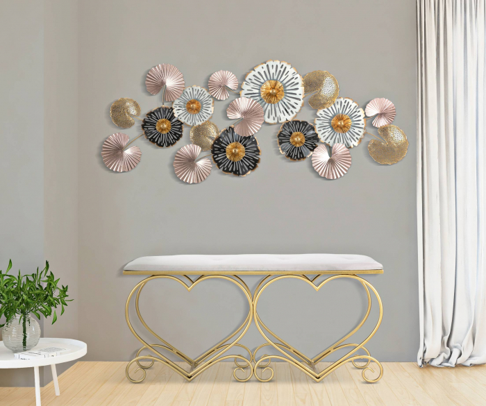 Bancheta Heart crem, catifea - CreativDeco.ro [2]