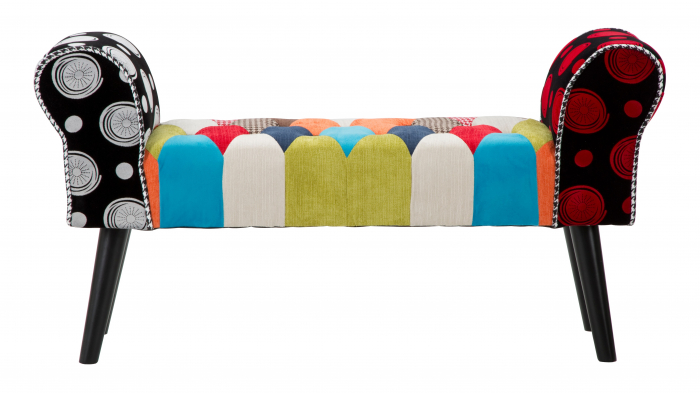 Bancheta Imperial, stofa/lemn, multicolor [5]