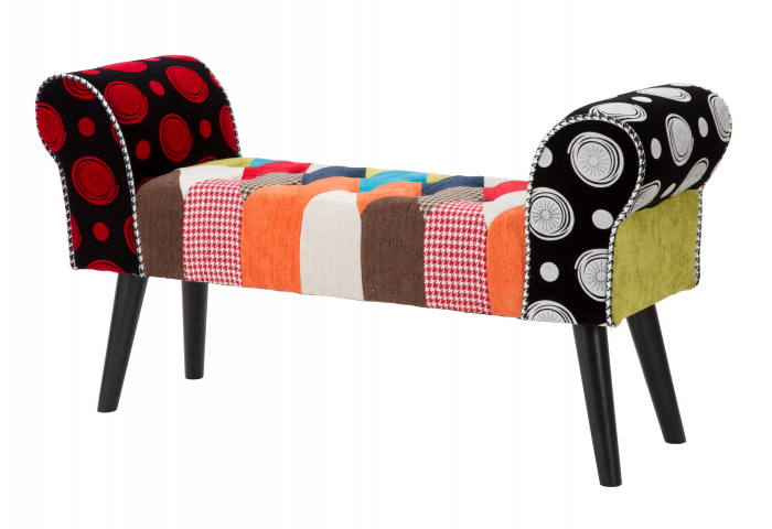 Bancheta Imperial, stofa/lemn, multicolor [4]